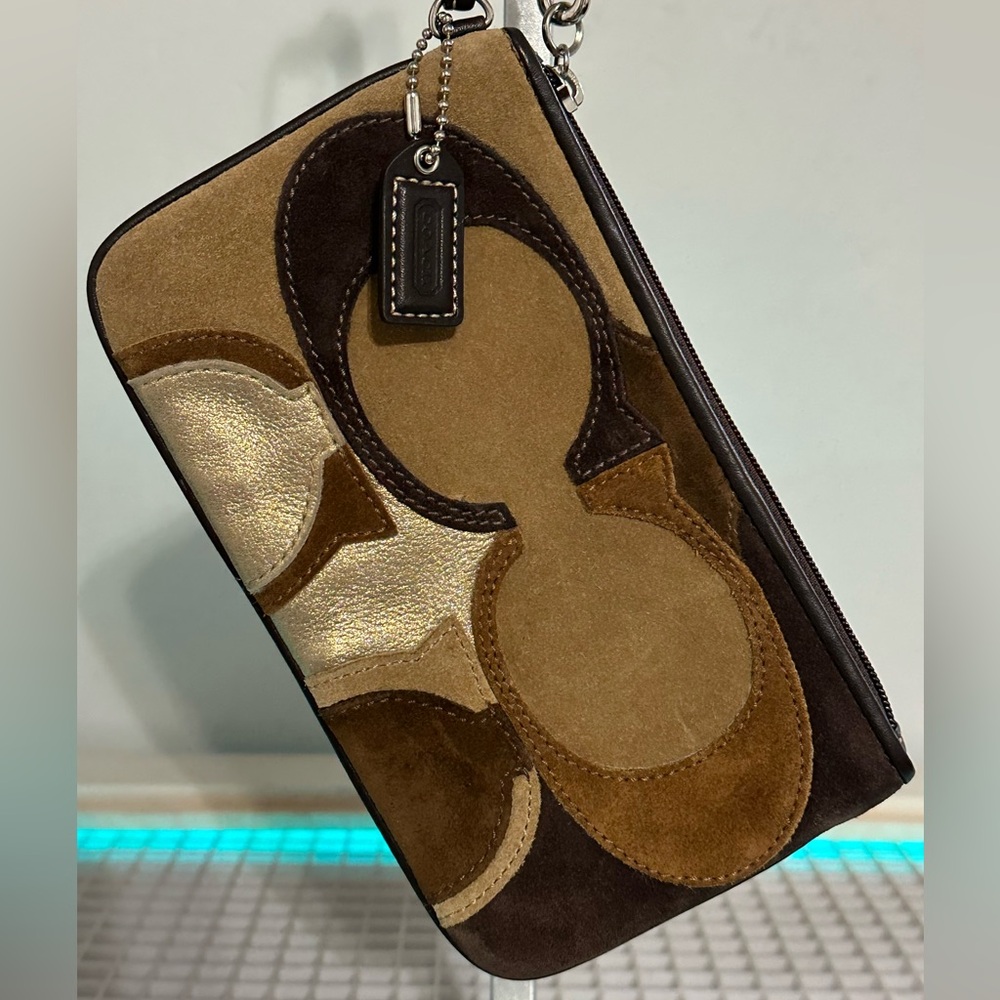 Coach Suede and Metallics Y2K Wristlet